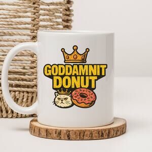 Dungeon Crawler Carl 15 oz Mug Coffee Cup Donut Cat Funny Novel Book 16
